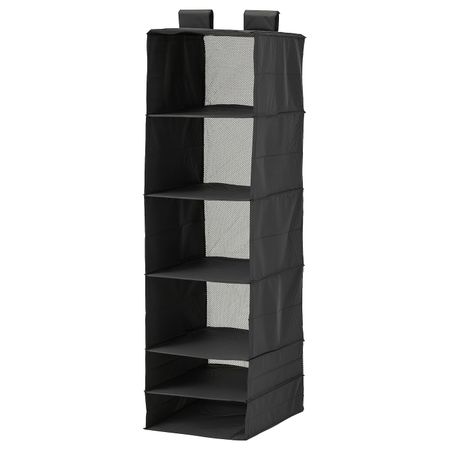 Модуль для хранения с 6 отделениями, черный 35x45x125 см IKEA SKUBB СКУББ 603.889.27