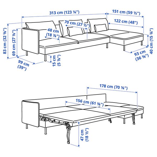 IKEA, дополнительный ракурс - схема-чертеж с размерами