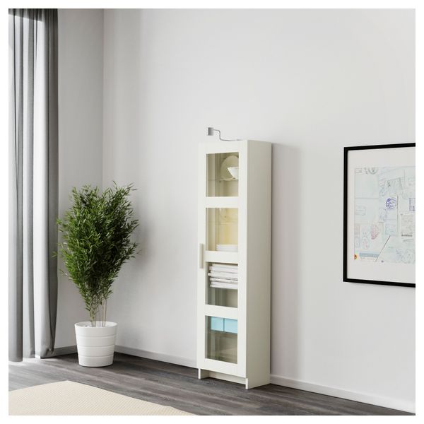 Шкаф-витрина БРИМНЭС, белый (39x142 см) - фото 2