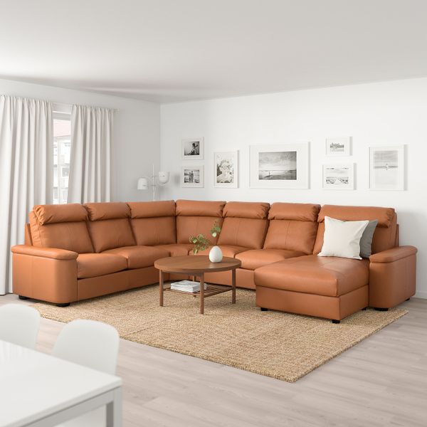 Угловой 6-местный диван, с козеткой/Гранн/Бумстад золотисто-коричневый IKEA LIDHULT ЛИДГУЛЬТ 292.572.69 - фото 2