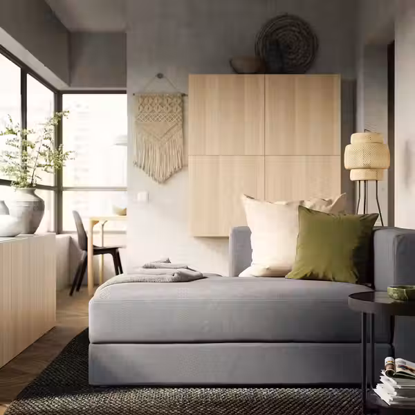 JÄTTEBO Модульная козетка, левая - с подлокотником/Tonerud серый - фото 2