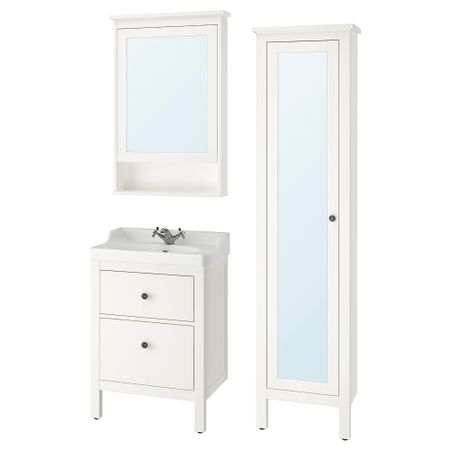 Комплект мебели для ванной, 5 предмета, 62 см, белый, РУНШЕР смеситель IKEA HEMNES ХЕМНЭС, RÄTTVIKEN РЭТТВИКЕН 793.044.47