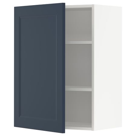 Навесной шкаф с полками, белый Axstad, матовая поверхность синий, 60x80 см IKEA METOD МЕТОД 794.600.94
