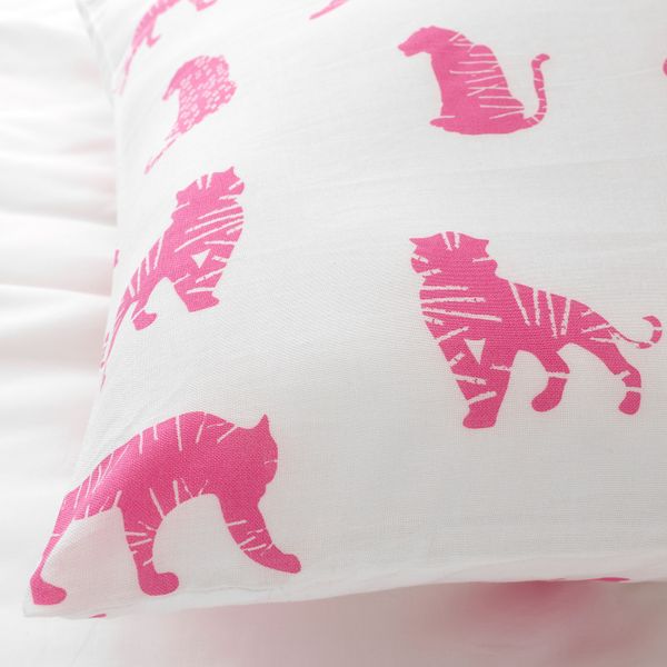 Пододеяльник и 1 наволочка, тигр, розовый 150x200/50x70 см IKEA УРСКОГ 504.027.59 - фото 5