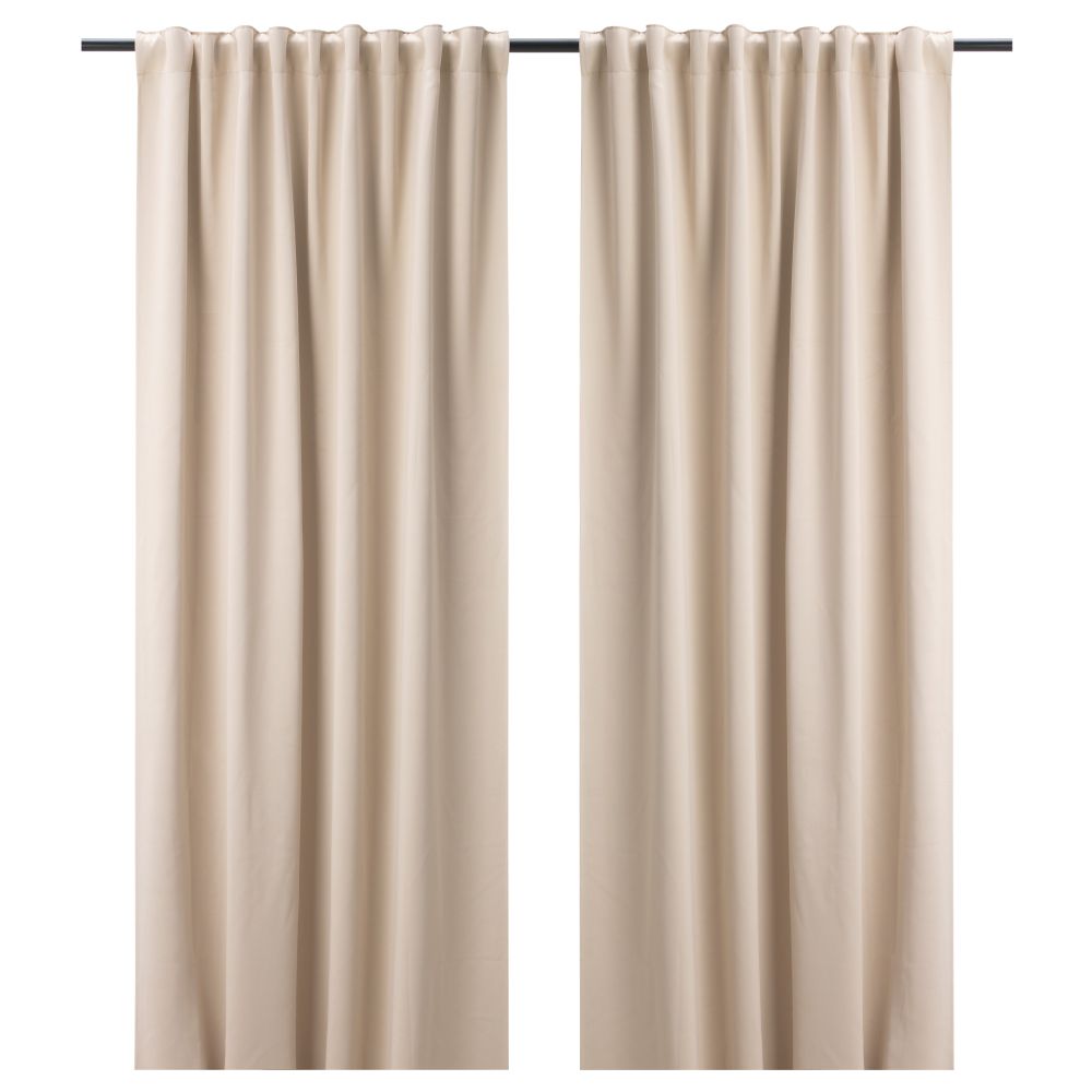 Гардины, блокирующие свет, 1 пара БОЛЛОЛВОН, бежевый (145x300 см) - фото 1