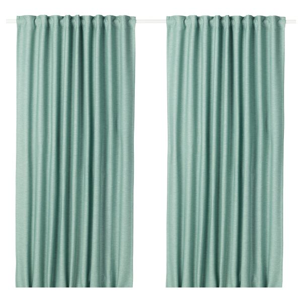Затемняющие гардины, 2 шт., зеленый 145x300 см IKEA VILBORG ВИЛБОРГ 004.234.91 - фото 1
