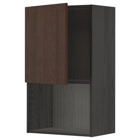 Навесной шкаф для СВЧ-печи, черный, Sinarp коричневый, 60x100 см IKEA METOD МЕТОД 094.575.04