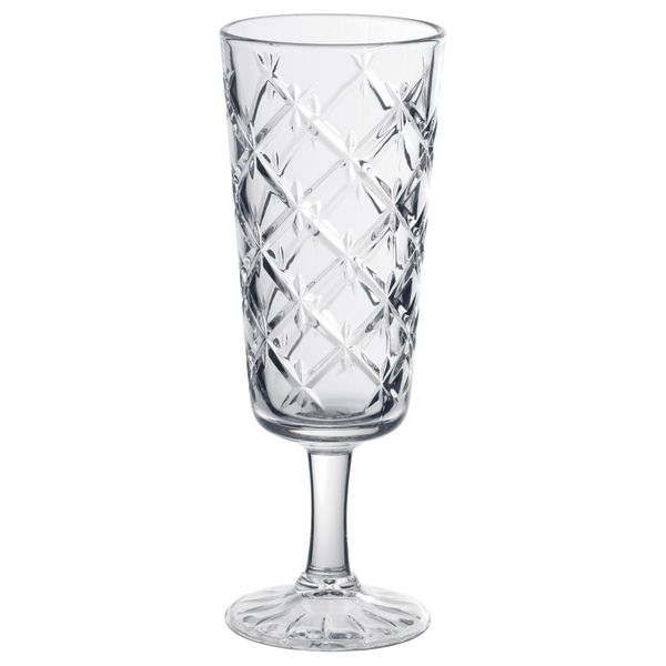Бокал для шампанского ФЛИМРА, прозрачное стекло, с рисунком (19 сл) - фото 1