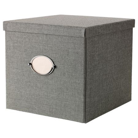 Коробка с крышкой КВАРНВИК, серый