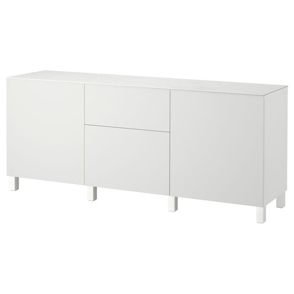 Комбинация для хранения с дверцами, ящиками БЕСТО, Лаппвикен белый (180x42x74 см) - фото 1