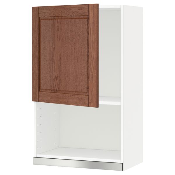 Навесной шкаф для СВЧ-печи МЕТОД, белый, Филипстад коричневый - схема-чертеж с размерами