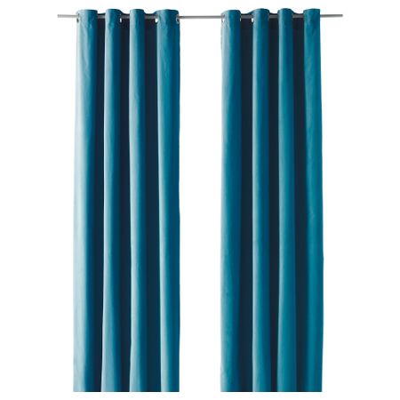 Гардины, 1 пара САНЕЛА, темная бирюза (140x300 см)