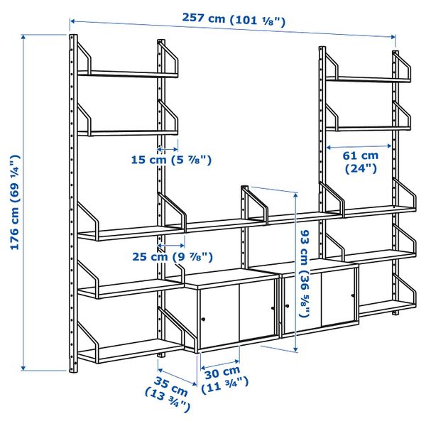 IKEA, дополнительный ракурс - схема-чертеж с размерами