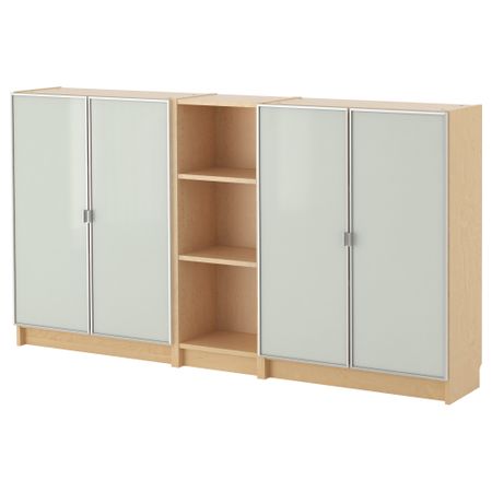 Стеллаж БИЛЛИ / МОРЛИДЕН, березовый шпон (200x106x28 см)