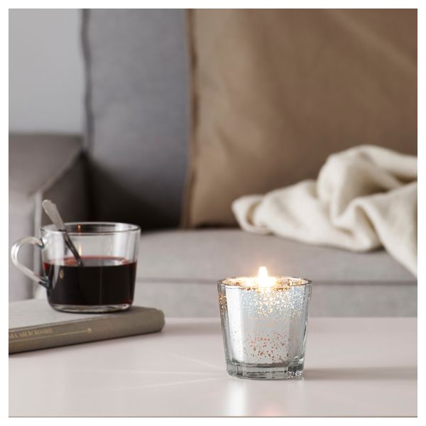 Ароматическая свеча в стакане ВИНТЕР 2016, Рождественское утро, серебристый (7.5 см) - фото 2