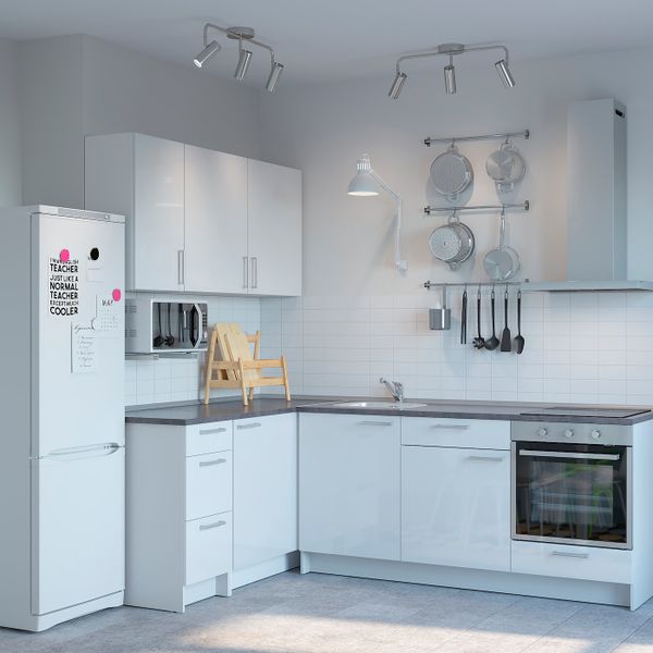 Кухня, глянцевый белый 160x240x220 см IKEA KNOXHULT КНОКСХУЛЬТ 594.045.51 - фото 2