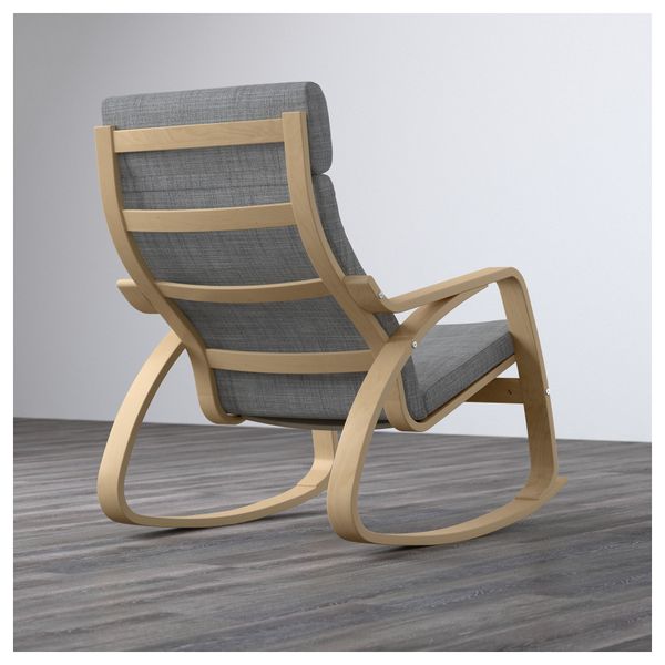 Кресло-качалка ПОЭНГ, березовый шпон, Исунда серый - фото 3