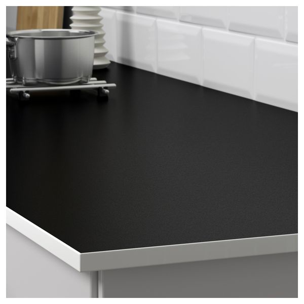 Столешница, двусторонняя ГОТШЭР, белый, черный с белой окантовкой - фото 4