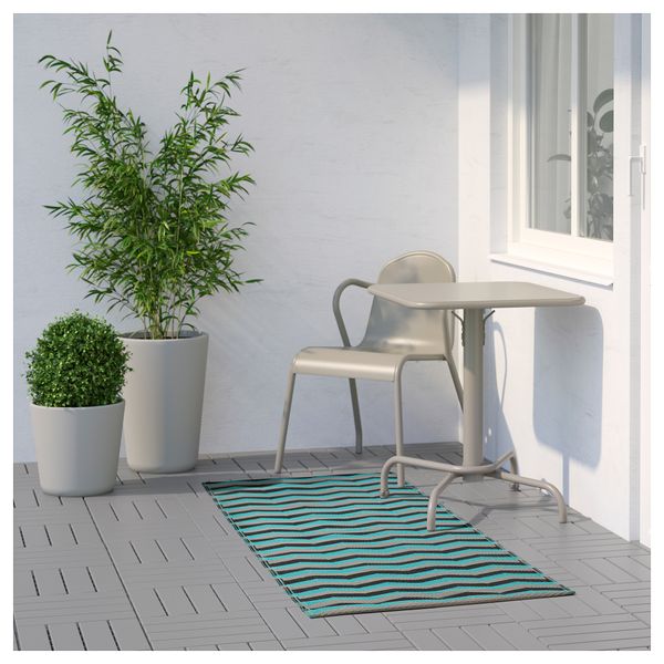 Ковер безворсовый, для дома/улицы СОММАР 2018, бирюзовый (75x200 см) - фото 3