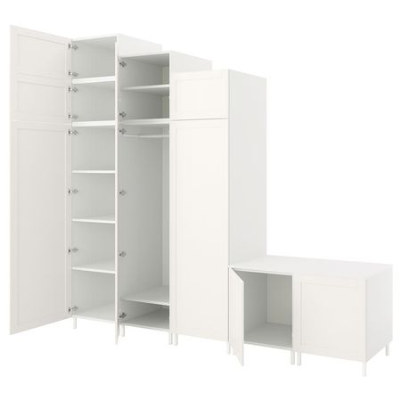 PLATSA Гардероб с 9 дверями - белый Sannidal/белый 300x57x271 см