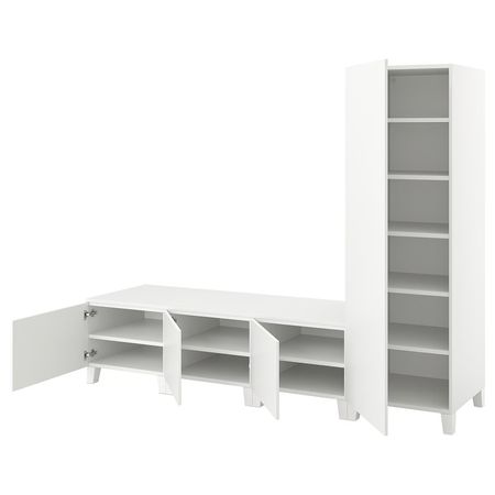 PLATSA Гардероб 4-дверный - белый/Fonnes белый 240x57x191 см