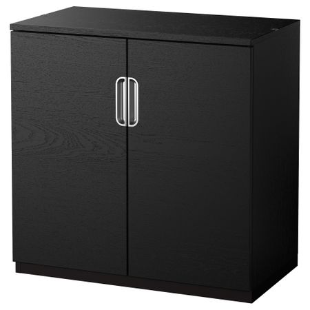 Шкаф с дверями ГАЛАНТ, черно-коричневый (80x80 см)