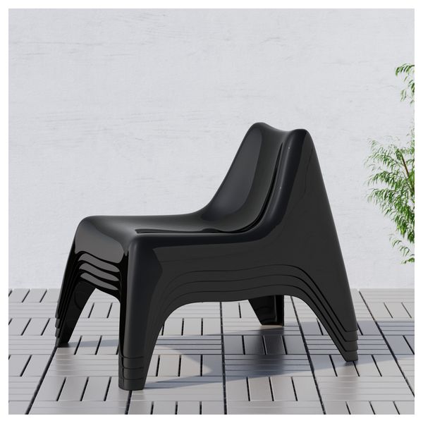 Садовое легкое кресло ИКЕА ПС ВОГЭ, черный - фото 3