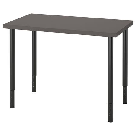 Письменный стол, темно-серый/черный 100x60 см IKEA LINNMON ЛИННМОН / OLOV ОЛОВ 594.161.15