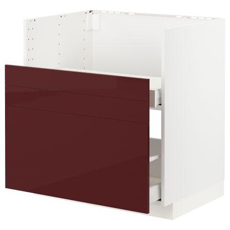 Шкаф под мойку БРЕДШЁН, 2 фасада, 2 ящика, 80x60 cm IKEA METOD МЕТОД, MAXIMERA МАКСИМЕРА 693.269.54