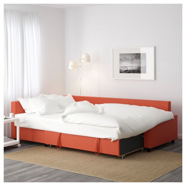 Диван-кровать угловой ФРИХЕТЭН, Шифтебу темно-оранжевый - фото 5