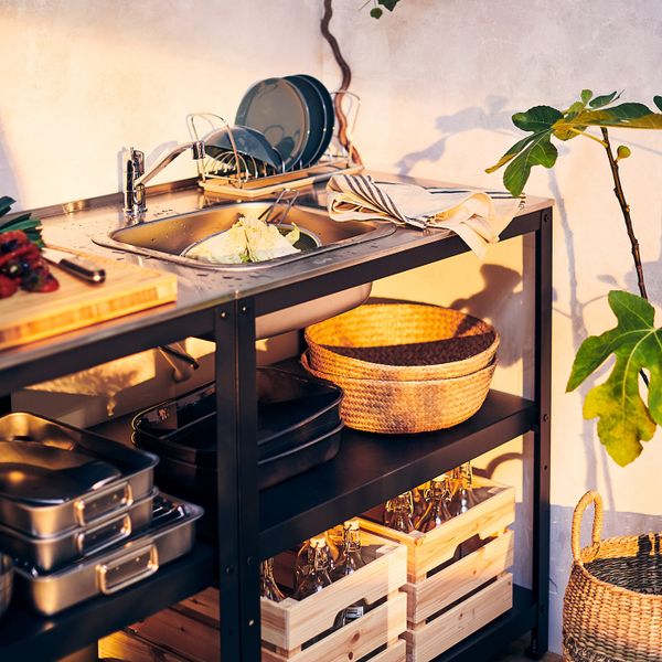 Модуль с мойкой, черный/нержавеющая сталь для сада 86x61 см IKEA GRILLSKÄR ГРИЛЛЬСКЭР 204.889.19 - фото 10