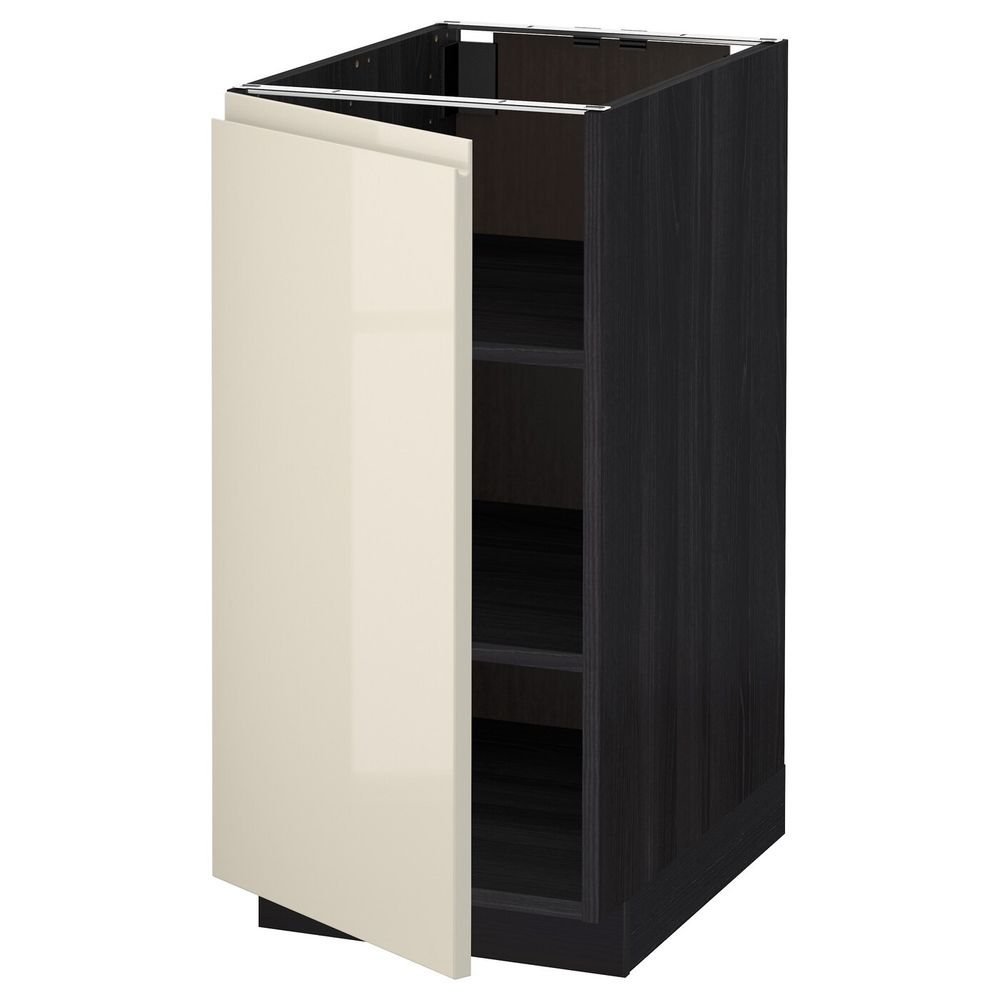 Напольный шкаф с полками, черный, Воксторп глянцевый светло-бежевый 40x60 см IKEA МЕТОД 792.245.49 - схема-чертеж с размерами