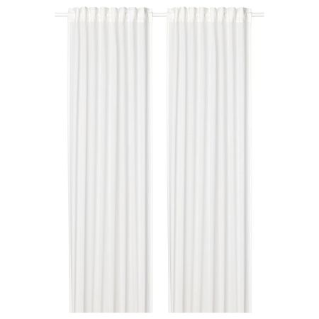 SILVERLÖNN СИЛВЕРЛЁНН Гардины, 2 шт. - белый/с лентой 145x300 см
