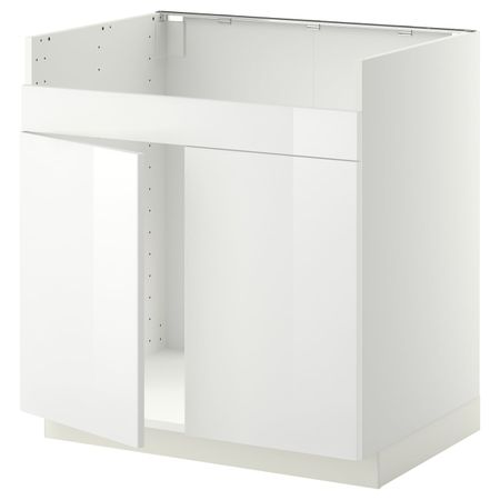 Шкаф для двойной мойки ХАВСЕН, белый/Рингульт белый 80x60 см IKEA METOD МЕТОД 394.453.69