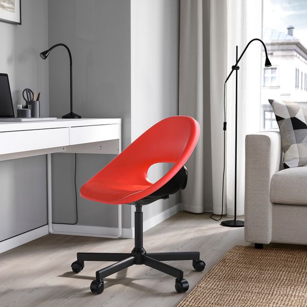 Рабочее кресло c подушкой, красный/черный IKEA ELDBERGET ЭЛДБЕРГЕТ / MALSKÄR МАЛЬСКЭР 093.319.15 - фото 2