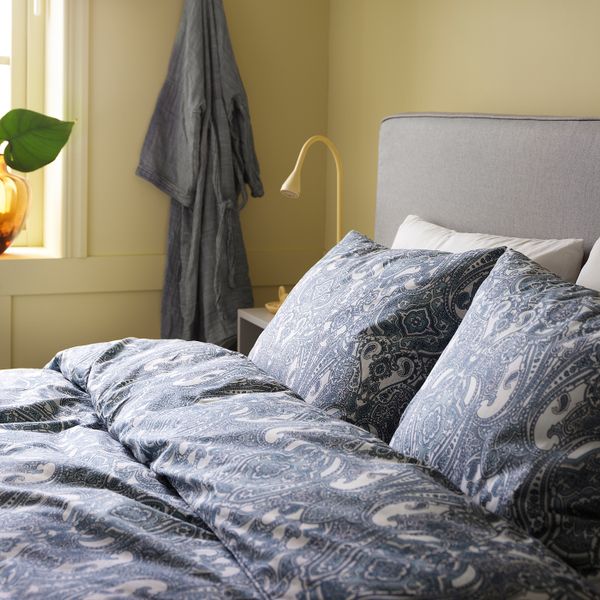 Пододеяльник и 1 наволочка, белый, синий 150x200/50x70 см IKEA JÄTTEVALLMO ЙЭТТЕВАЛЛМО 103.997.11 - фото 3