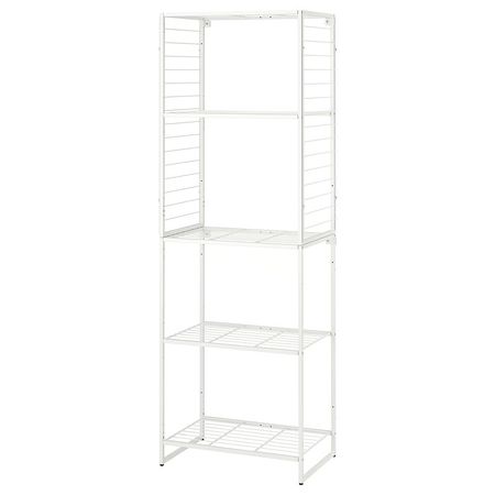 JOSTEIN Стеллаж с решеткой - д/дома/улицы/проволочный белый 62x40x180 см