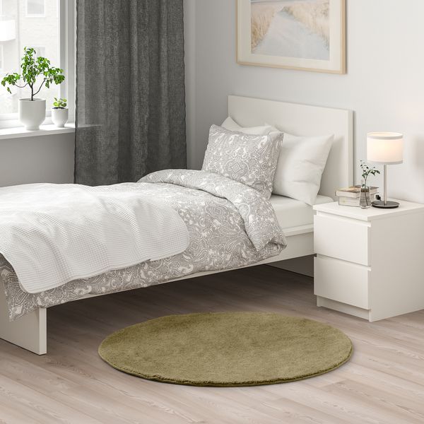 Ковер, короткий ворс, светлый оливково-зеленый, 130 см IKEA STOENSE СТОЭНСЕ 905.002.01 - схема-чертеж с размерами