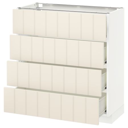 Напольный шкаф 4 фронтальных панели, 4 ящика МЕТОД / ФОРВАРА, белый, Хитарп белый с оттенком