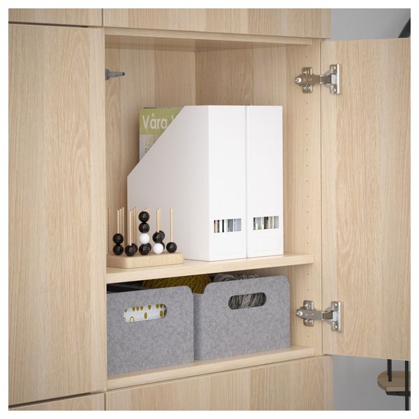 Комбинация для хранения с дверцами БЕСТО, Лаппвикен под беленый дуб под беленый дуб (120x40x192 см) - фото 3