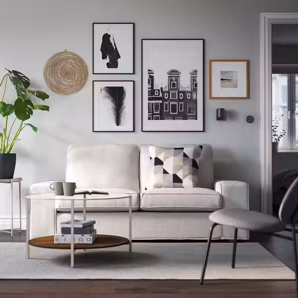 VITTSJÖ Журнальный стол - светло-бежевый/стекло 75 см - фото 2