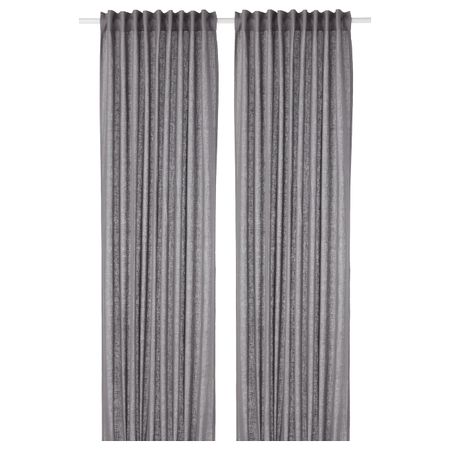 Гардины, 1 пара, темно-серый 145x300 см IKEA AINA АЙНА 703.705.78