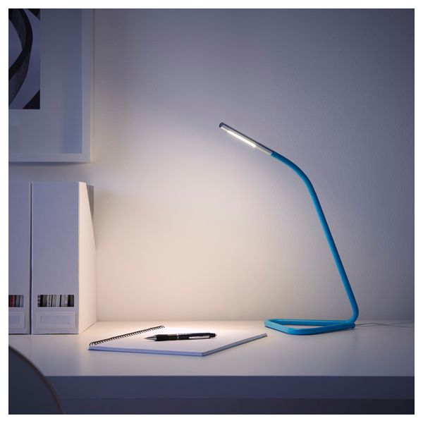 Рабочая лампа, светодиодная ХОРТЕ, синий, серебристый - фото 3