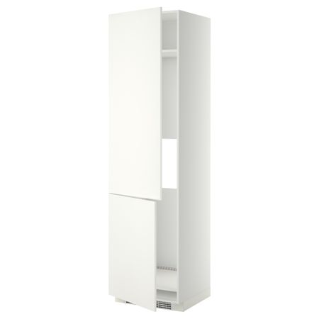 Высокий шкаф для холодильника/морозильника, 2 дверцы МЕТОД, белый, Хэггеби белый (60x60x220 см)