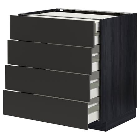 Напольный шкаф 4фасада,2нзк, 3 средних ящик IKEA METOD МЕТОД, MAXIMERA МАКСИМЕРА 394.990.79