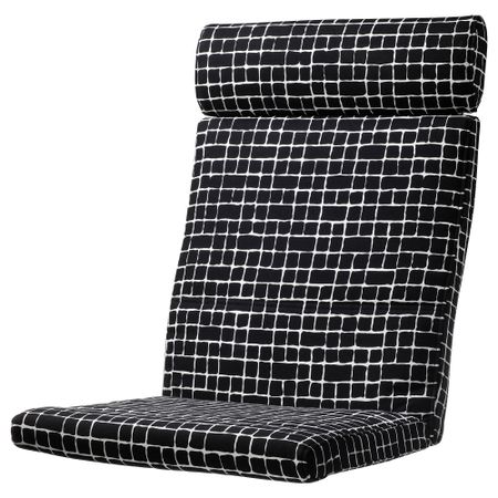 Подушка-сиденье на кресло, Storudden белый, черный IKEA POÄNG 505.162.56