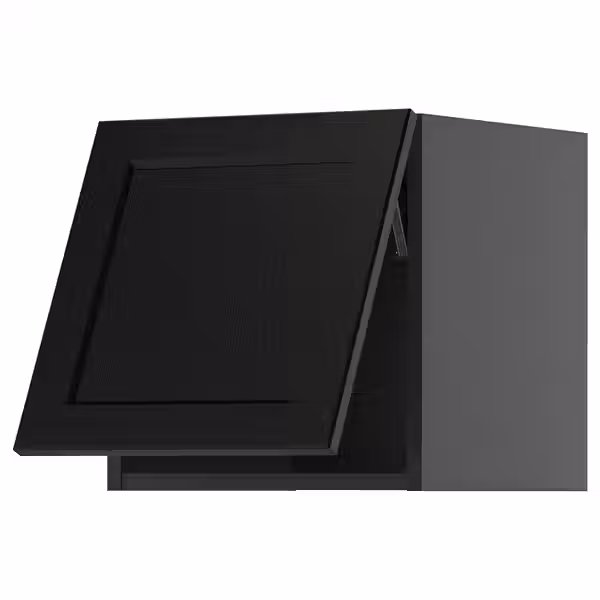 METOD Горизонтальный навесной шкаф - черно-серый/Lerhyttan черная морилка 40x40 см - фото 1