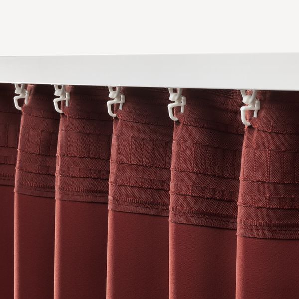 Затемняющие гардины, 1 пара, коричнево-красный, 145x300 см IKEA АННАКАЙСА 903.952.62 - фото 3