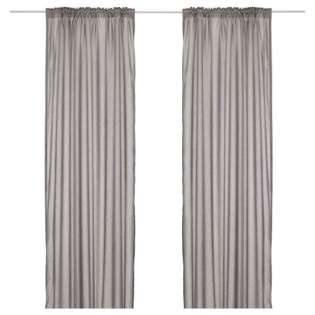 Гардины, 1 пара ВИВАН, серый (145x300 см)
