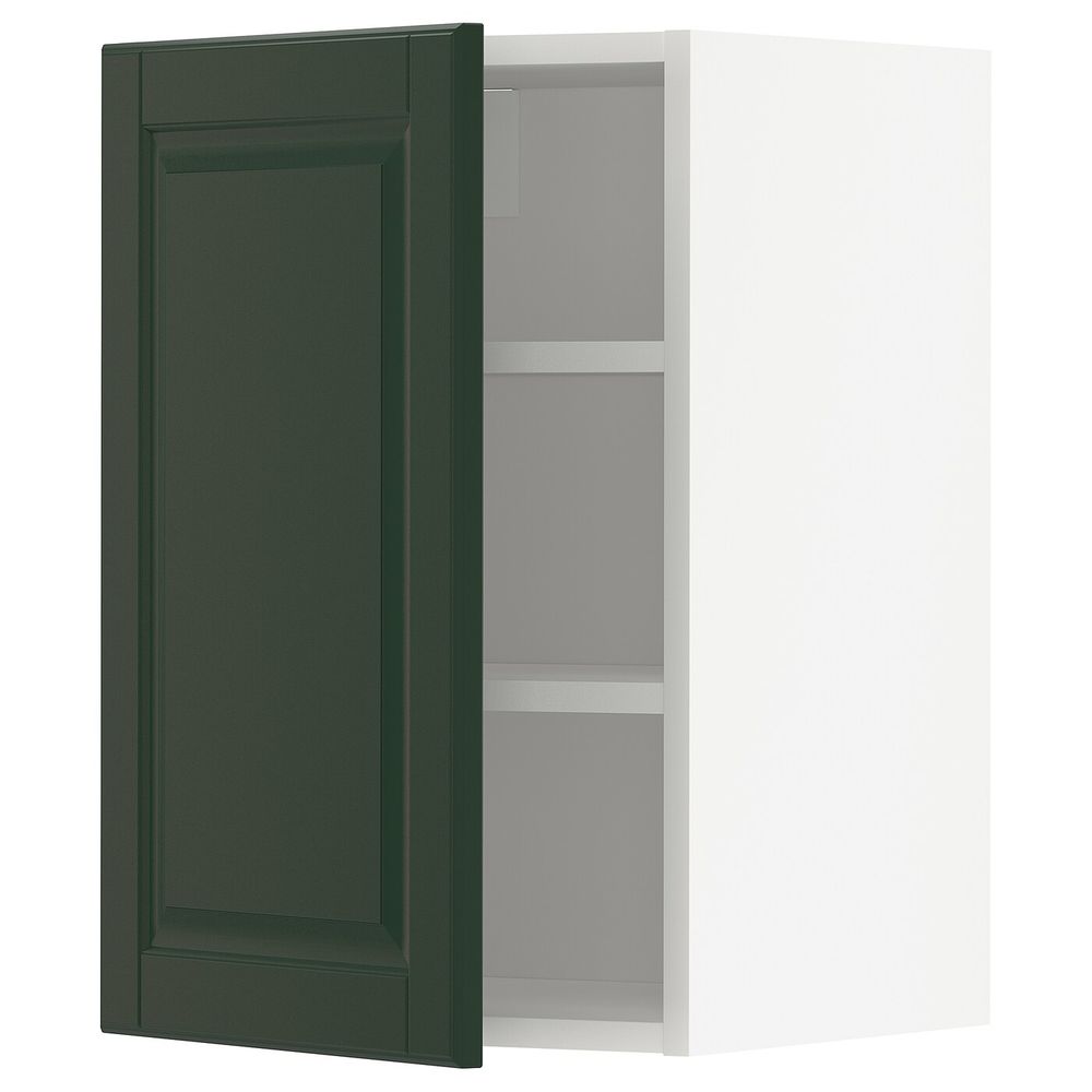 Шкаф навесной с полкой, белый/Будбин темно-зеленый 40x60 см IKEA METOD МЕТОД 593.122.26 - фото 1